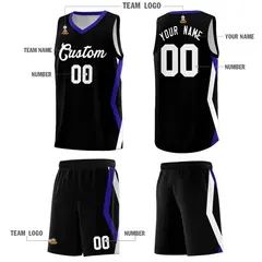 Black Side Rhombus Graffiti Basketball Jersey Set 5