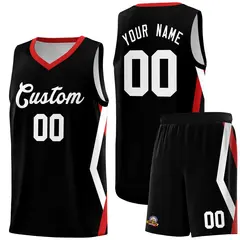 Black Side Rhombus Graffiti Basketball Jersey Set