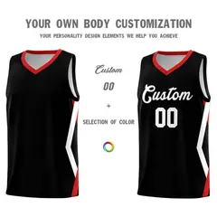 Black Side Rhombus Graffiti Basketball Jersey Set 3