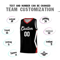 Black Side Rhombus Graffiti Basketball Jersey Set 4