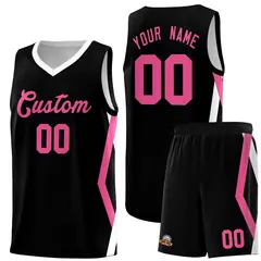 Black Side Rhombus Graffiti Basketball Jersey Set