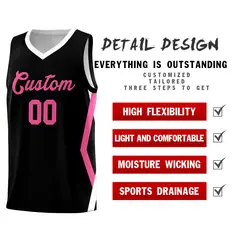 Black Side Rhombus Graffiti Basketball Jersey Set 2