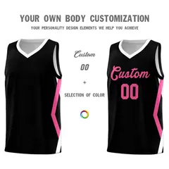 Black Side Rhombus Graffiti Basketball Jersey Set 3