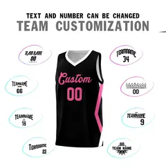 Black Side Rhombus Graffiti Basketball Jersey Set 4