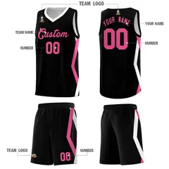 Black Side Rhombus Graffiti Basketball Jersey Set 5