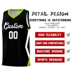 Black Side Rhombus Graffiti Basketball Jersey Set 2