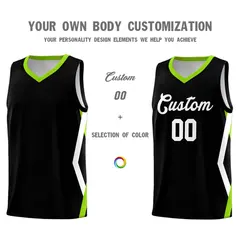 Black Side Rhombus Graffiti Basketball Jersey Set 3