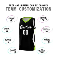 Black Side Rhombus Graffiti Basketball Jersey Set 4