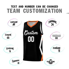 Black Side Rhombus Graffiti Basketball Jersey Set 4