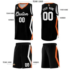 Black Side Rhombus Graffiti Basketball Jersey Set 5