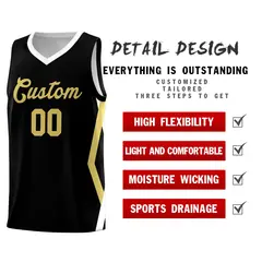 Black Side Rhombus Graffiti Basketball Jersey Set 2