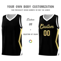Black Side Rhombus Graffiti Basketball Jersey Set 3