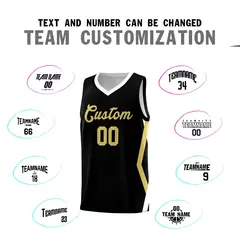 Black Side Rhombus Graffiti Basketball Jersey Set 4