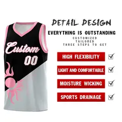 Black Silver Radiant Sun Two Tone Basketball Jersey 3