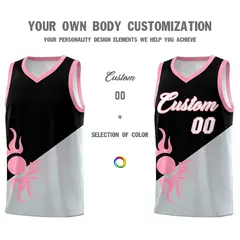 Black Silver Radiant Sun Two Tone Basketball Jersey 4