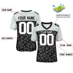 Black Silver Raglan Sleeves Camo Authentic Football Jersey 2