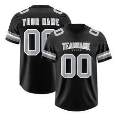 Black Silver Retro Sleeve Line Authentic Football Jersey