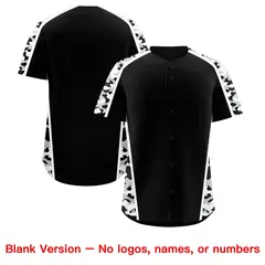 Black Silver Side Camo Baseball Jersey 7