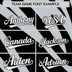 Black Silver Tiger Stripe Gradient Baseball Jersey 3