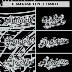 Black Silver Tribal Split Baseball Jersey 3