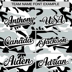Black Silver White Camo Gradient Fashion Baseball Jersey 3