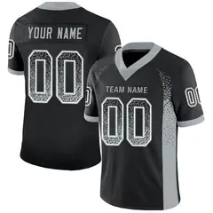 Black Silver-White Drift Fashion Mesh Football Jersey 1
