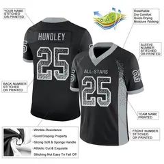 Black Silver-White Drift Fashion Mesh Football Jersey 2