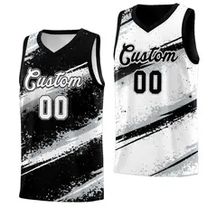 Black Silver White Reversible Basketball Jersey Stellar Strike Series 1