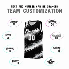 Black Silver White Reversible Basketball Jersey Stellar Strike Series 2