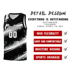 Black Silver White Reversible Basketball Jersey Stellar Strike Series 3