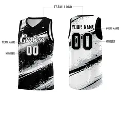 Black Silver White Reversible Basketball Jersey Stellar Strike Series 4
