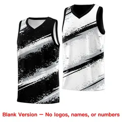 Black Silver White Reversible Basketball Jersey Stellar Strike Series 7