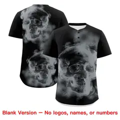 Black Silver White Skeleton Graffiti Baseball Jersey 8