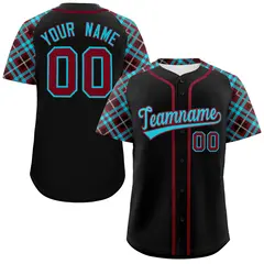 Black Sky Blue Crimson Raglan Baseball Jersey 1