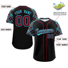 Black Sky Blue Crimson Raglan Baseball Jersey 2