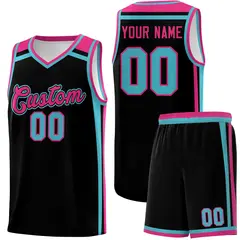 Black Sky Blue Rose Red Color Charge Basketball Jersey