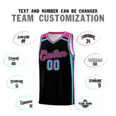 Black Sky Blue Rose Red Color Charge Basketball Jersey 4