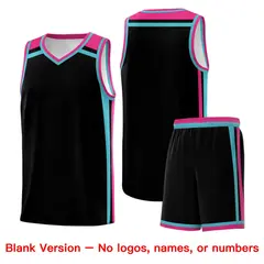 Black Sky Blue Rose Red Color Charge Basketball Jersey 7