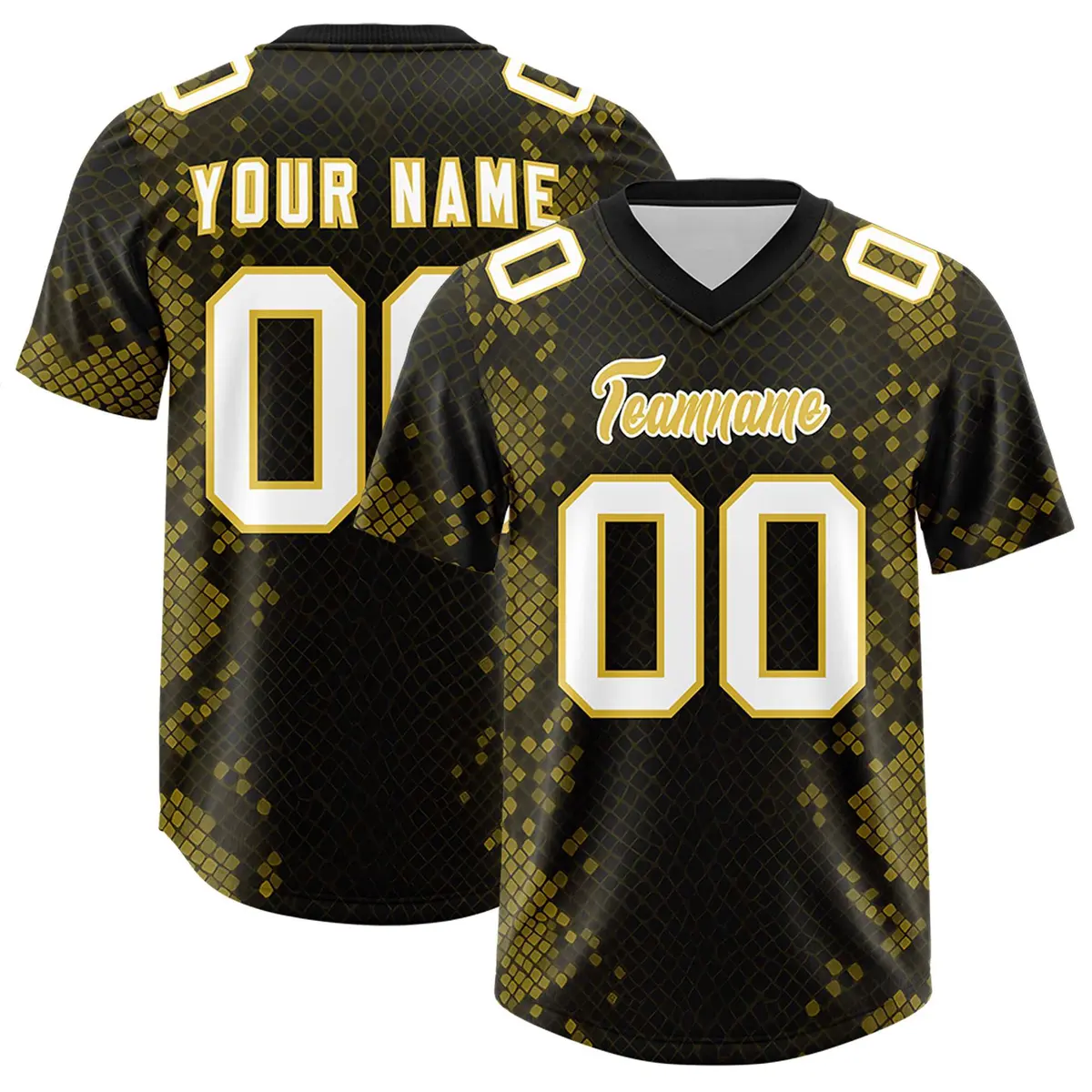 Black Snakeskin Graffiti Pattern Authentic Football Jersey