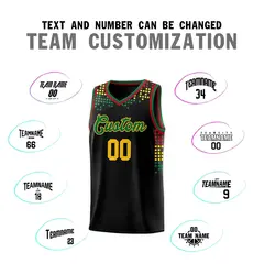 Black Square Grid Graffiti Pattern Basketball Jersey 3