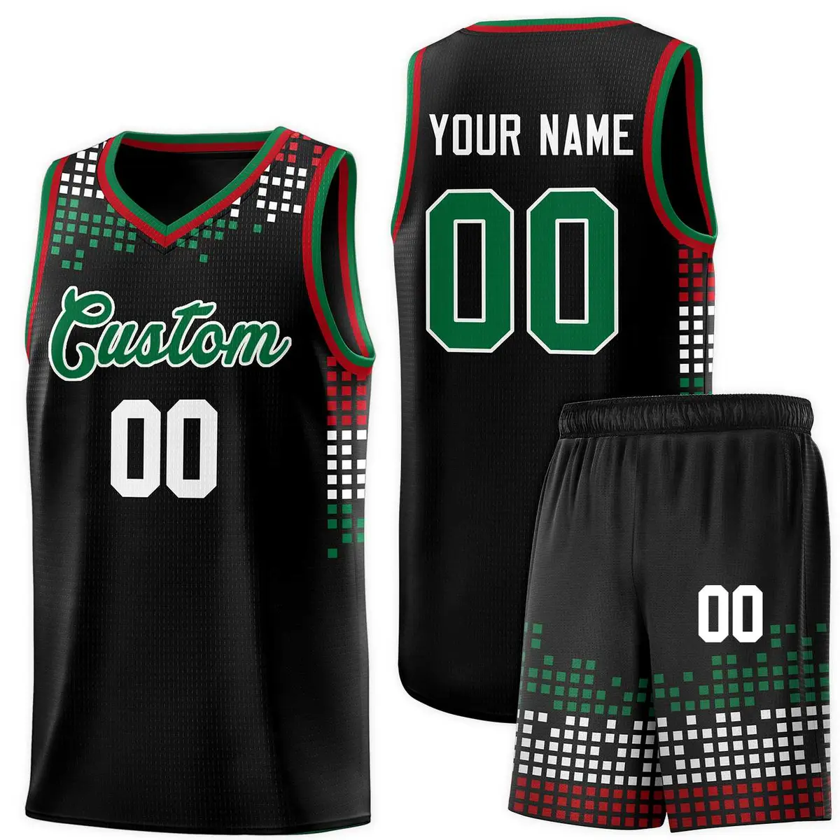 Black Square Grid Graffiti Pattern Basketball Jersey