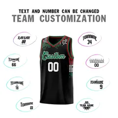 Black Square Grid Graffiti Pattern Basketball Jersey 3