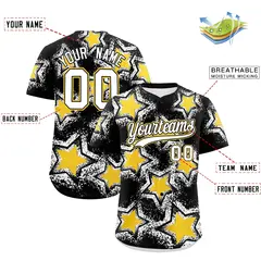 Black Star Graffiti Baseball Jersey 2