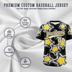 Black Star Graffiti Baseball Jersey 3