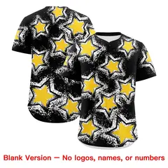 Black Star Graffiti Baseball Jersey 9