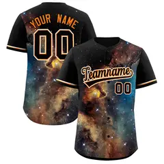 Black Starburst Pattern Authentic Baseball Jersey