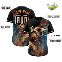 Black Starburst Pattern Authentic Baseball Jersey 2