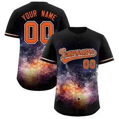 Black Starburst Pattern Authentic Baseball Jersey