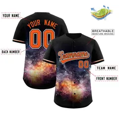 Black Starburst Pattern Authentic Baseball Jersey 2