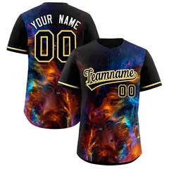 Black Starburst Pattern Authentic Baseball Jersey